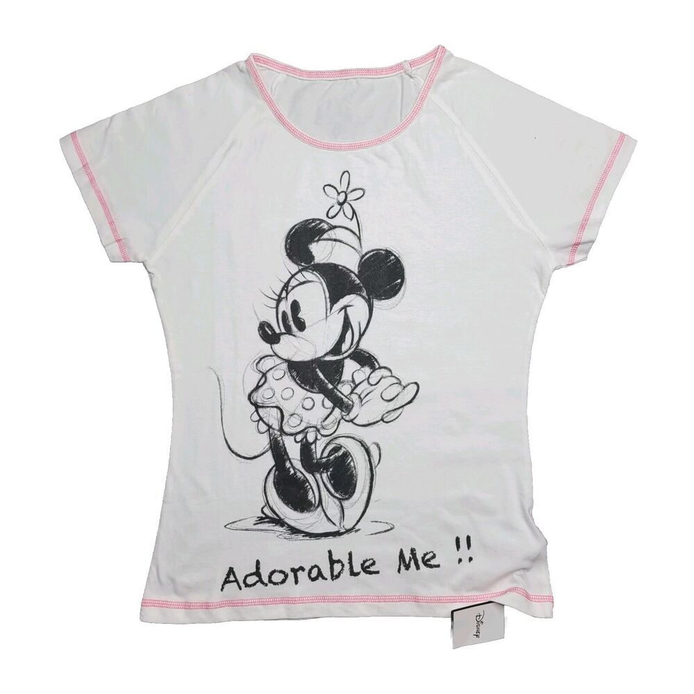 Disney Minnie Mouse “Adorable Me!” Sketch Art T Shirt Size Small